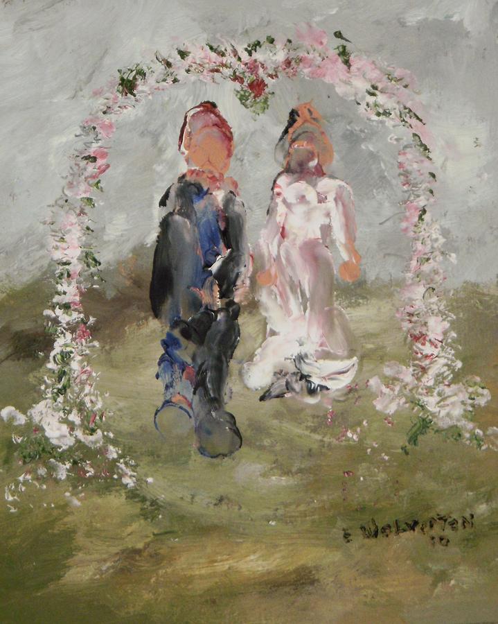 Bride and Groom Painting by Edward Wolverton