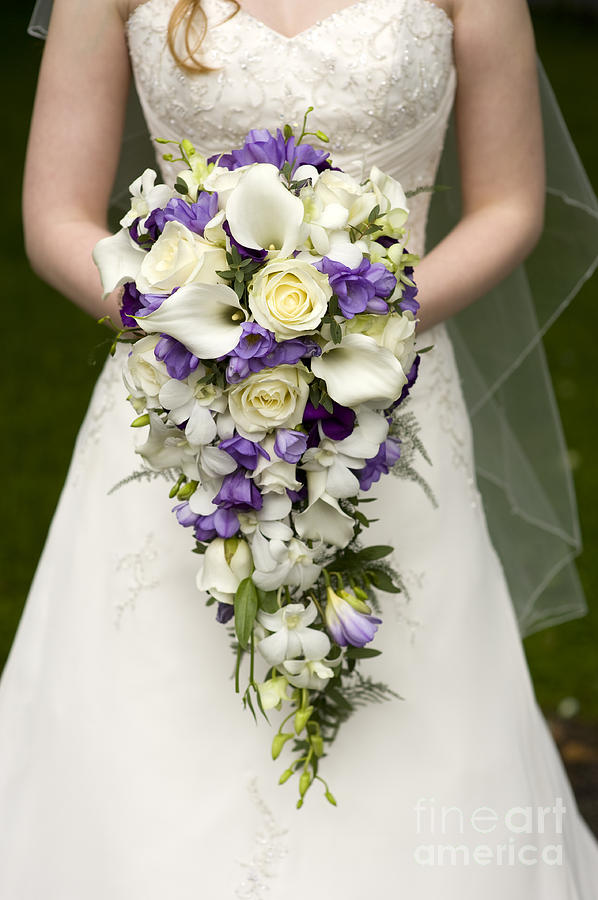 Bride And Wedding Bouquet Photograph by Lee Avison