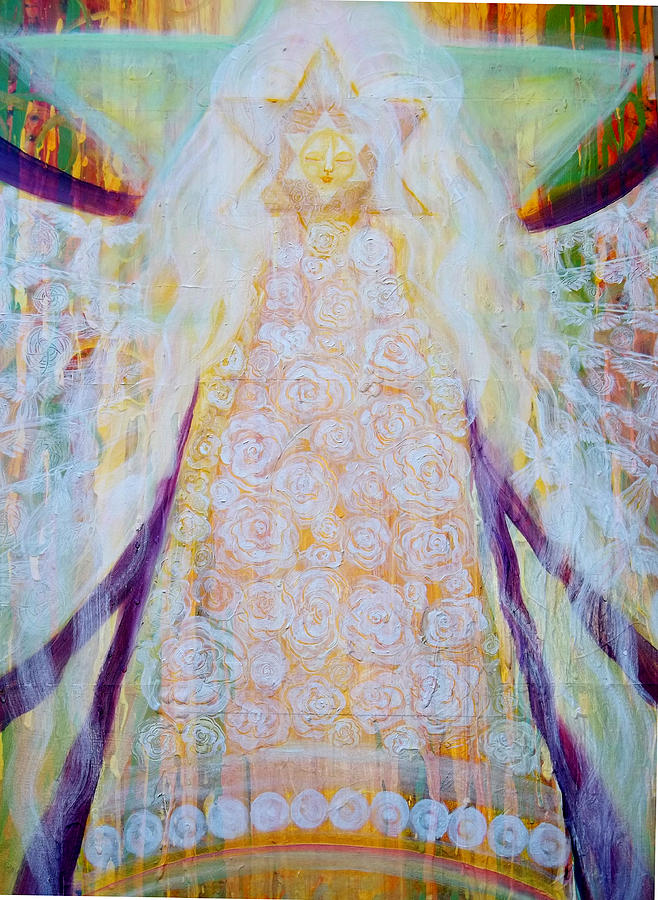 Abstract Painting - Bride of Christ center panel detail by Anne Cameron Cutri