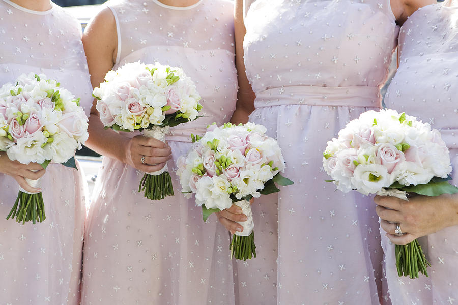 Bridesmaids with bouquets Photograph by Nerida McMurray Photography