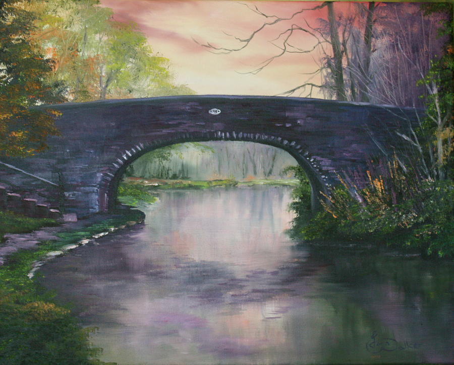 Bridge 91 at Fradley Canal Staffordshire UK Painting by Jean Walker