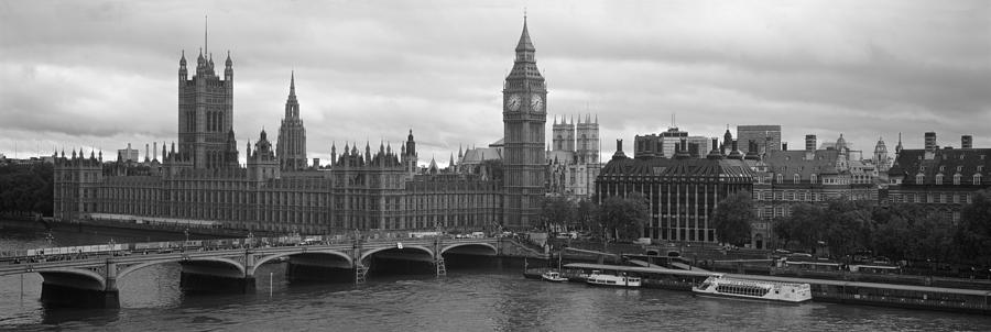 Big Ben Photograph - Bridge Across A River, Westminster by Panoramic Images