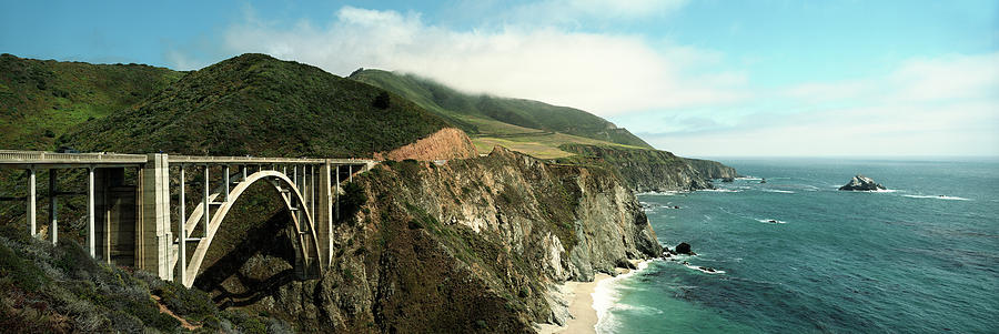Architecture Photograph - Bridge Across Hills At The Coast, Bixby by Panoramic Images