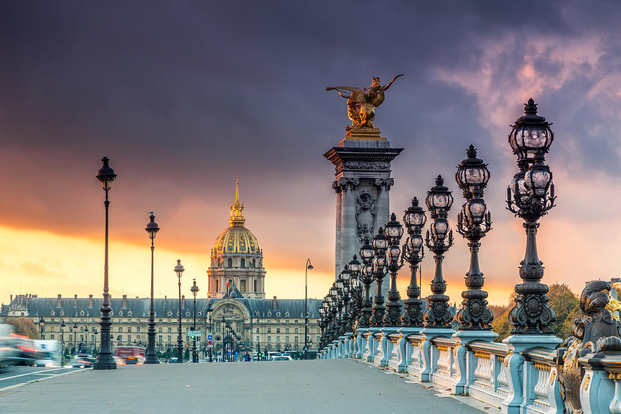 Bridge Alexandre III and Les Invalides, Paris Photograph by Matteo Colombo