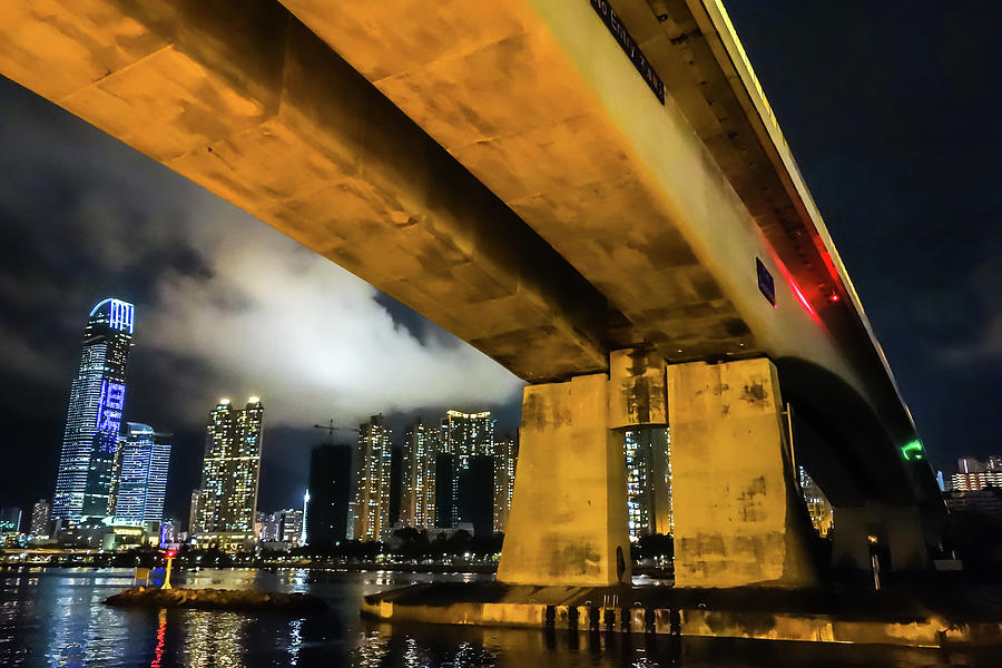 Bridge And Skyscraper At Night Photograph by Photo By Tse Hon Ning