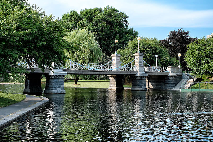 Boston Photograph - Boston Public Garden Foot Bridge by Klm Studioline
