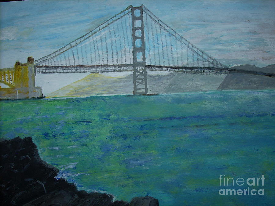 Bridge Painting - Bridge in SanFrancisco by Linda Mrazek