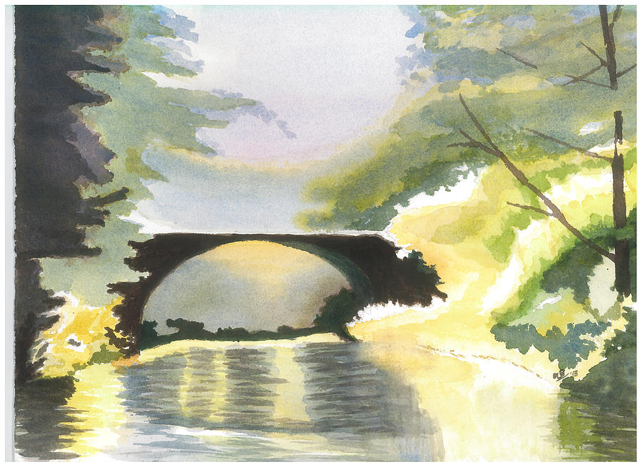 Bridge in Shadows Painting by David Bartsch