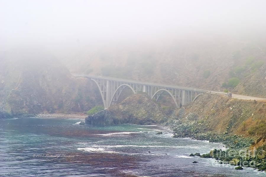 Big Creek Bridge In The Fog Photograph by Richard J Thompson 