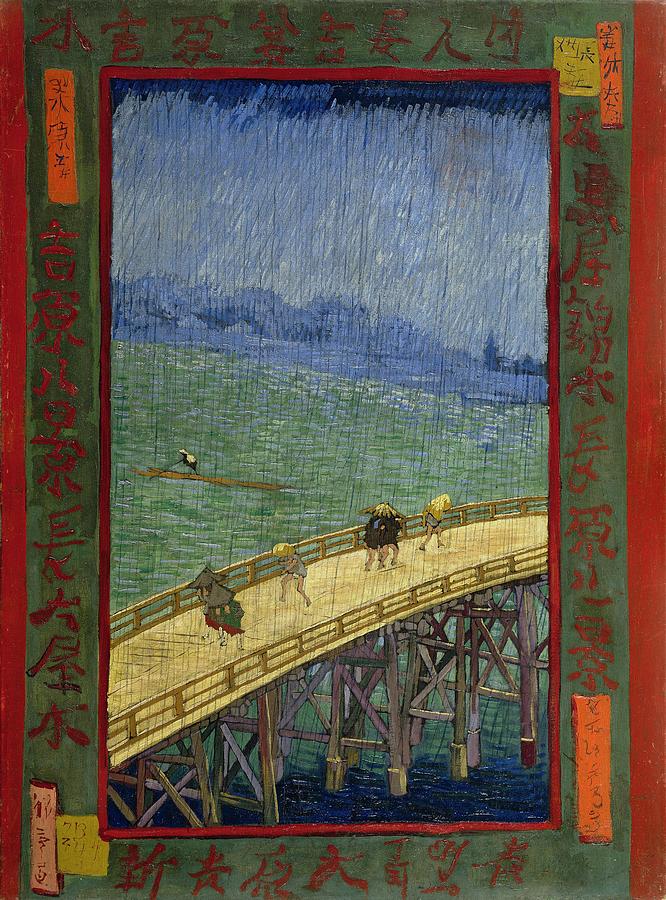Vincent Van Gogh Painting - Bridge in the rain - after Hiroshige by Vincent van Gogh