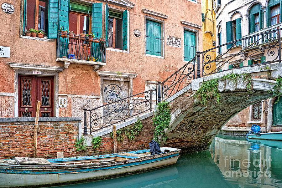 Architecture Photograph - Bridge in Venice by Delphimages Photo Creations