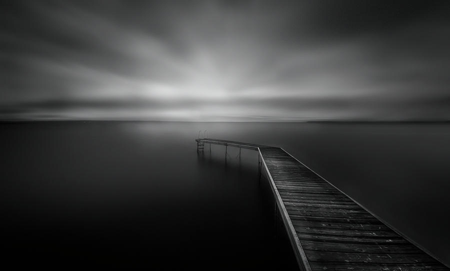 Black And White Photograph - Bridge by Larry Deng