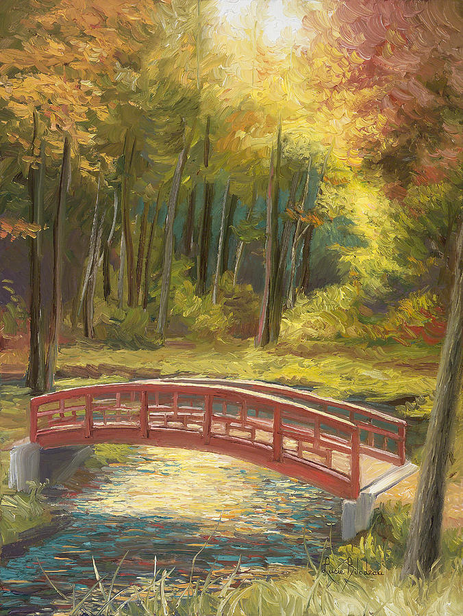 Fall Painting - Bridge by Lucie Bilodeau