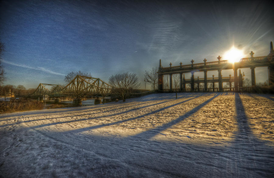 Bridge of spys sunset. Digital Art by Nathan Wright