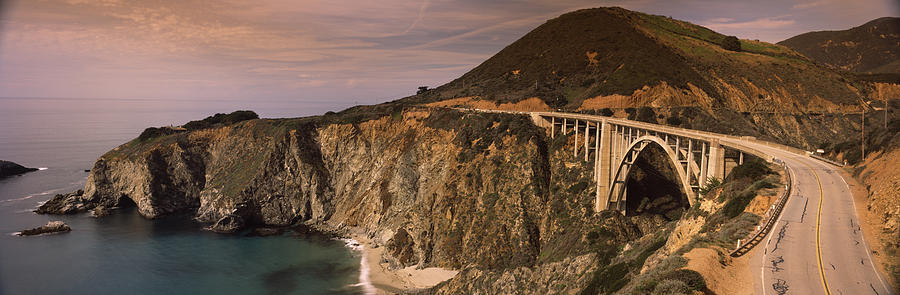 Architecture Photograph - Bridge On A Hill, Bixby Bridge, Big by Panoramic Images