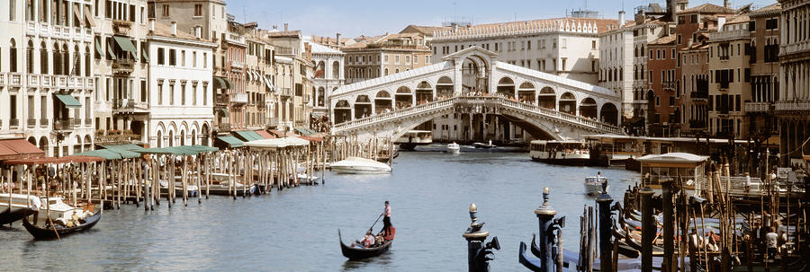 Architecture Photograph - Bridge Over A Canal, Rialto Bridge by Panoramic Images