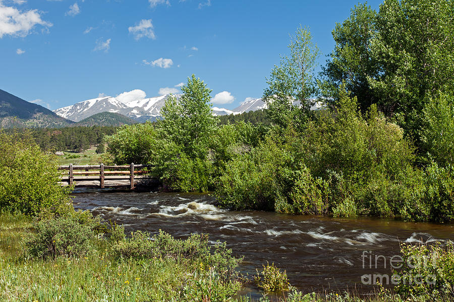 Bridge Over Big Thompson River in Moraine Park in Rocky Mountain National Park Photograph by Fred Stearns