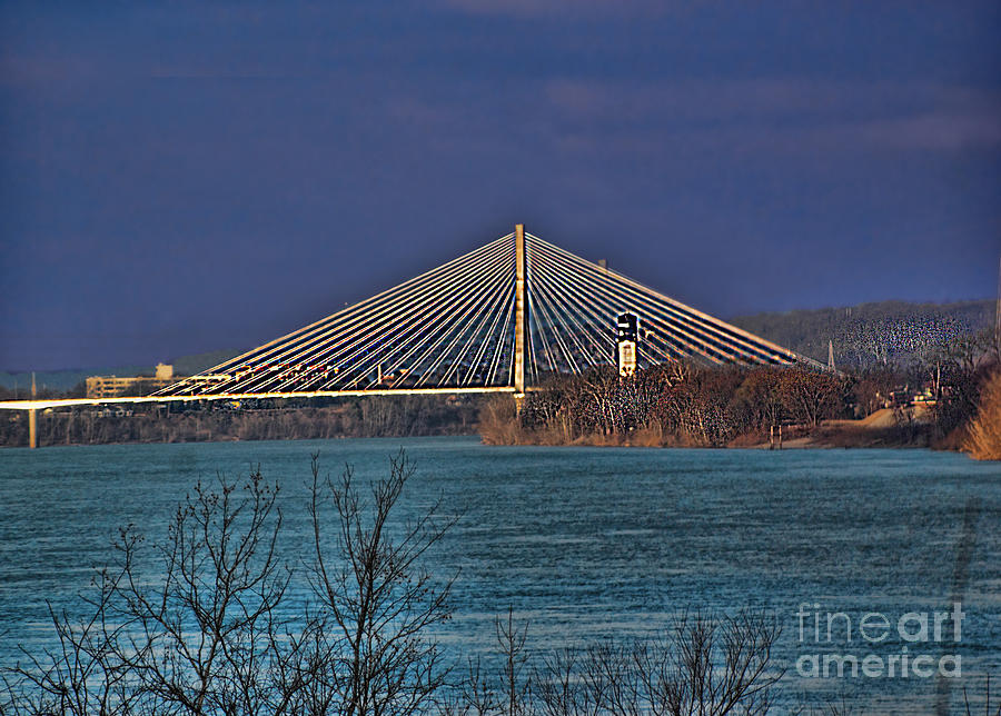 Ohio River Photograph - Bridge Over Blue Water by M Three Photos