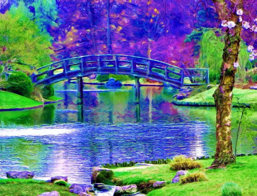 Nature Painting - Bridge Over Blue Waters by Susanna Katherine