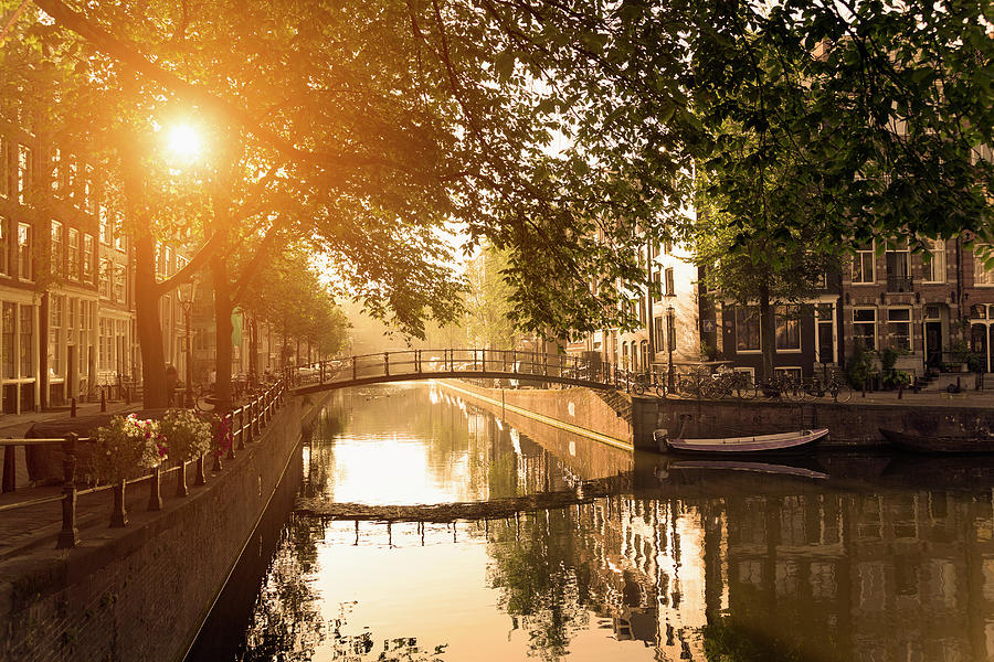 Bridge Over Brouwersgracht Canal At Photograph by Buena Vista Images