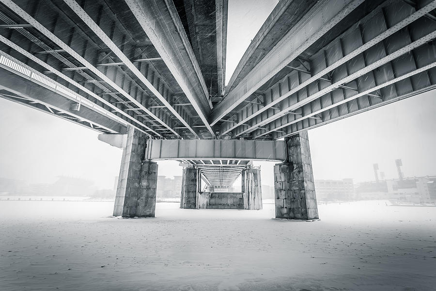 Pittsburgh Photograph - Bridge Over Frozen Water by John Duffy