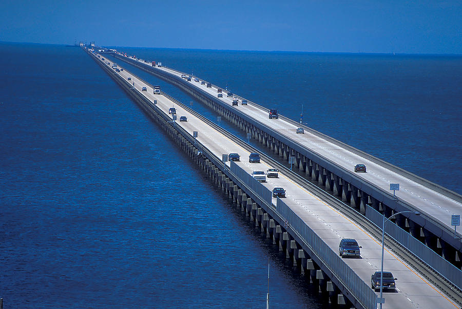 Bridge Over Lake Pontchartrain Photograph by Carl Purcell