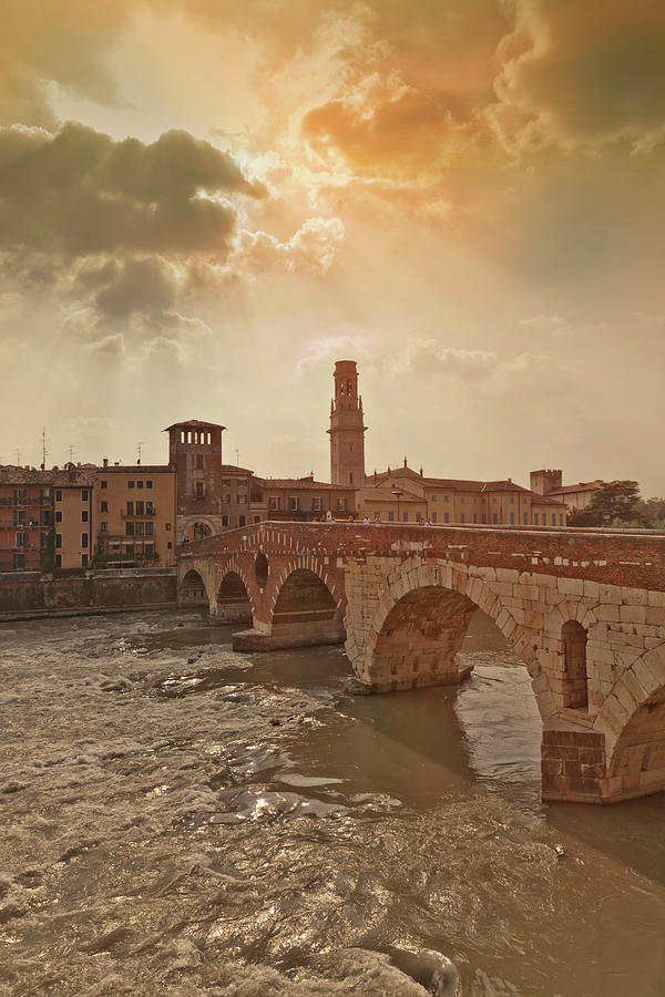 Bridge Over River Adige. Verona Photograph by Buena Vista Images