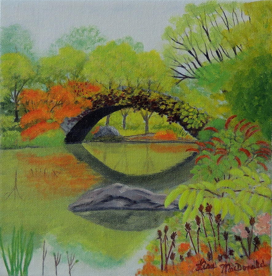 Bridge Over Still Water Painting by Lisa MacDonald