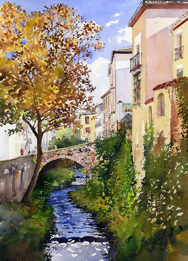 Bridge over the Rio Darro Painting by Margaret Merry