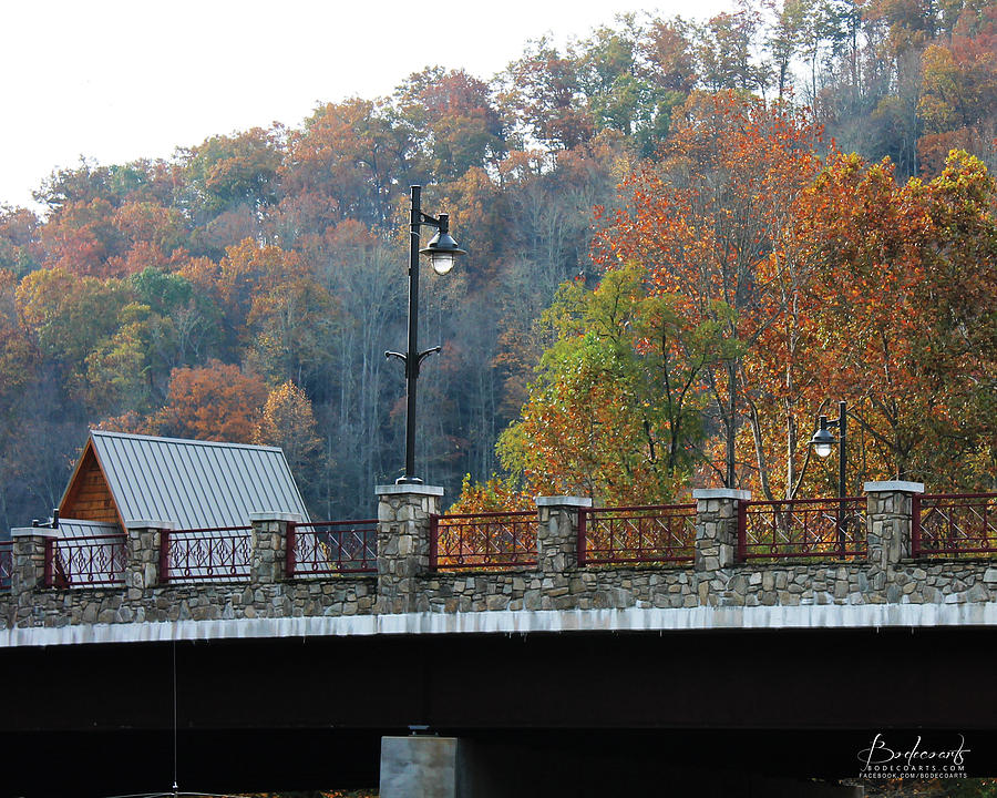 Bridge Photograph - Bridge Over the River Quaint in Cherokee North Carolina Smokey Mountains by Robin Lewis