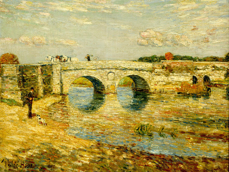 Bridge Over the Stour Painting by Childe Hassam