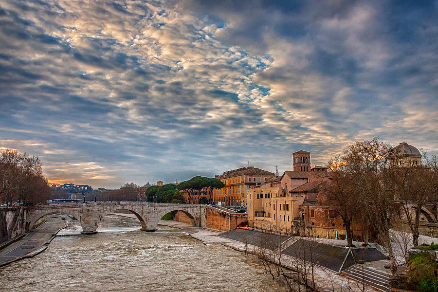 Bridge over the Tevere river Tiber Rome Photograph by Juan Carlos Lopez ...