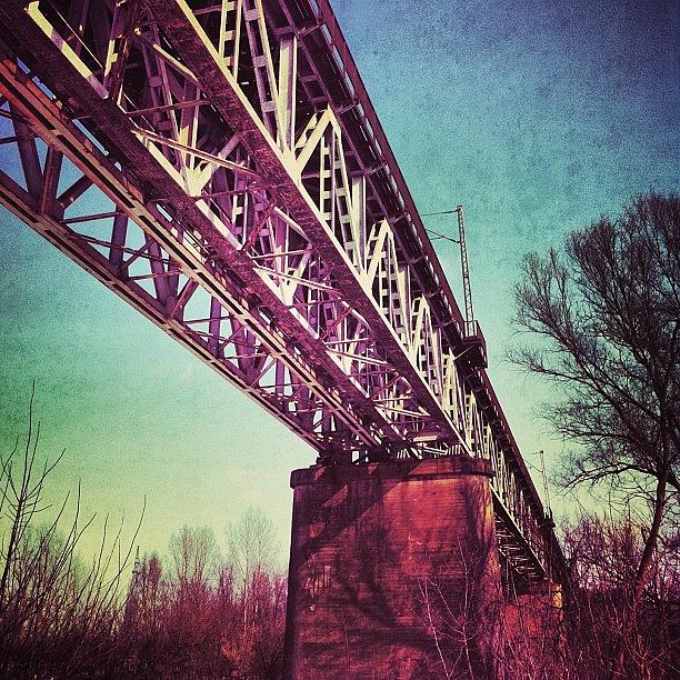 Bridge Photograph - #bridge #overpass #geometry #railbridge by Marta  Houseress