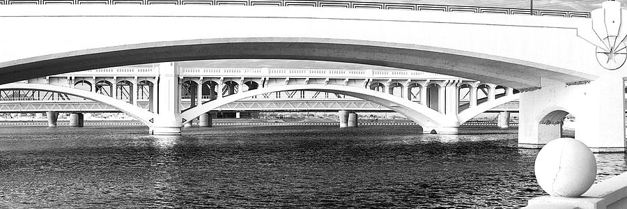 Bridge Panorama Black And White Photograph by Phyllis Denton