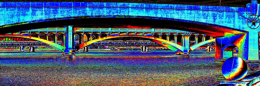 Bridge Panorama Pop Art Photograph by Phyllis Denton