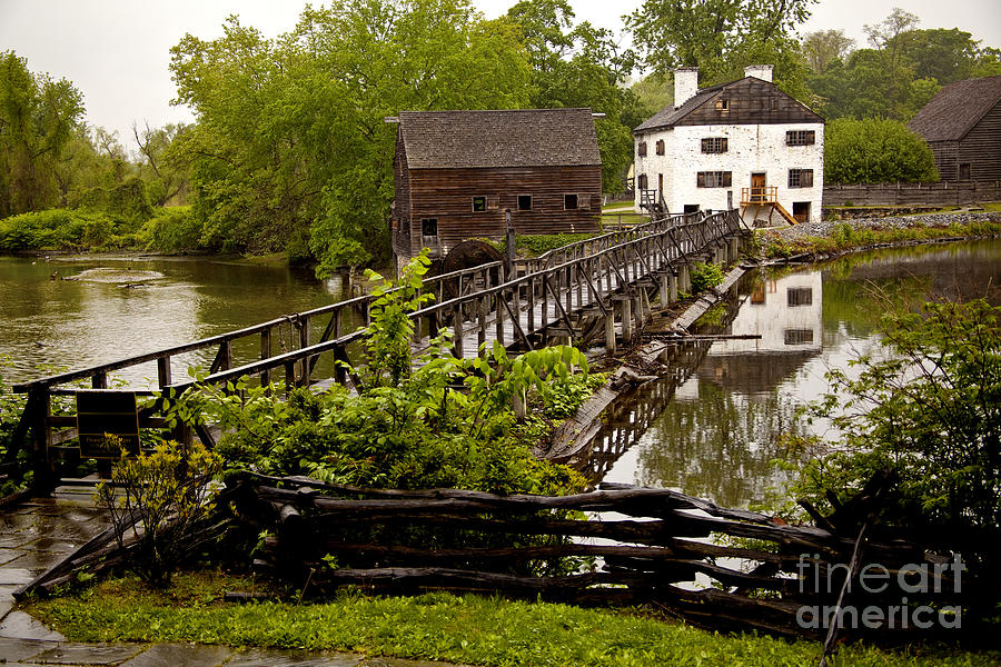 Bridge to Philipsburg Manor Mill House Photograph by Jerry Cowart