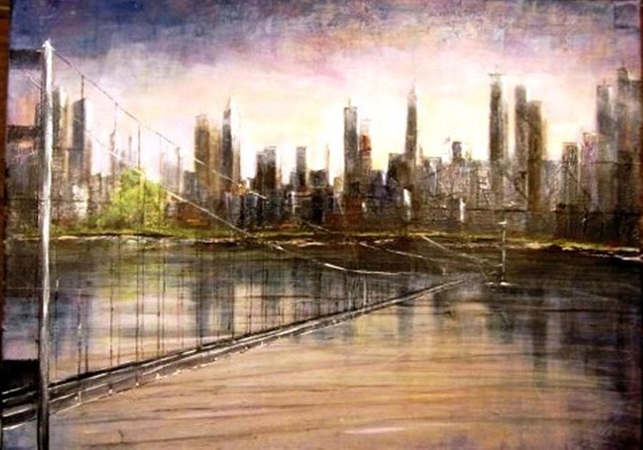 Bridge to the City Painting by Diane Strain