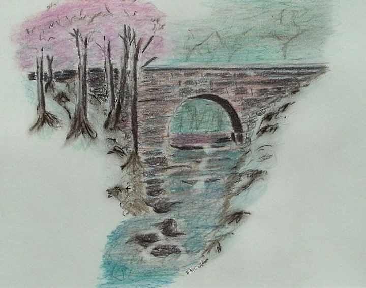 Stone Bridge Drawing - Bridge by Tom Cook Stone Bridge Drawing - Bridge by Tom Cook