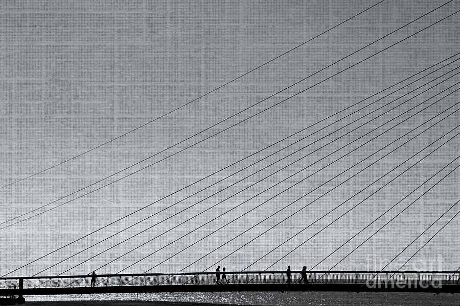 Bridge Walking in the Grey Photograph by Clare Bevan