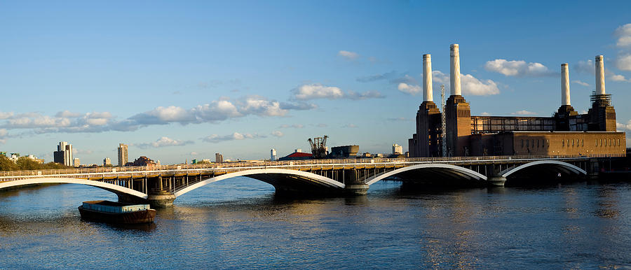 Architecture Photograph - Bridge With Battersea Power Station by Panoramic Images