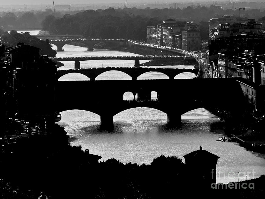 Bridges on the Arno in Florence Photograph by Jacqueline M Lewis