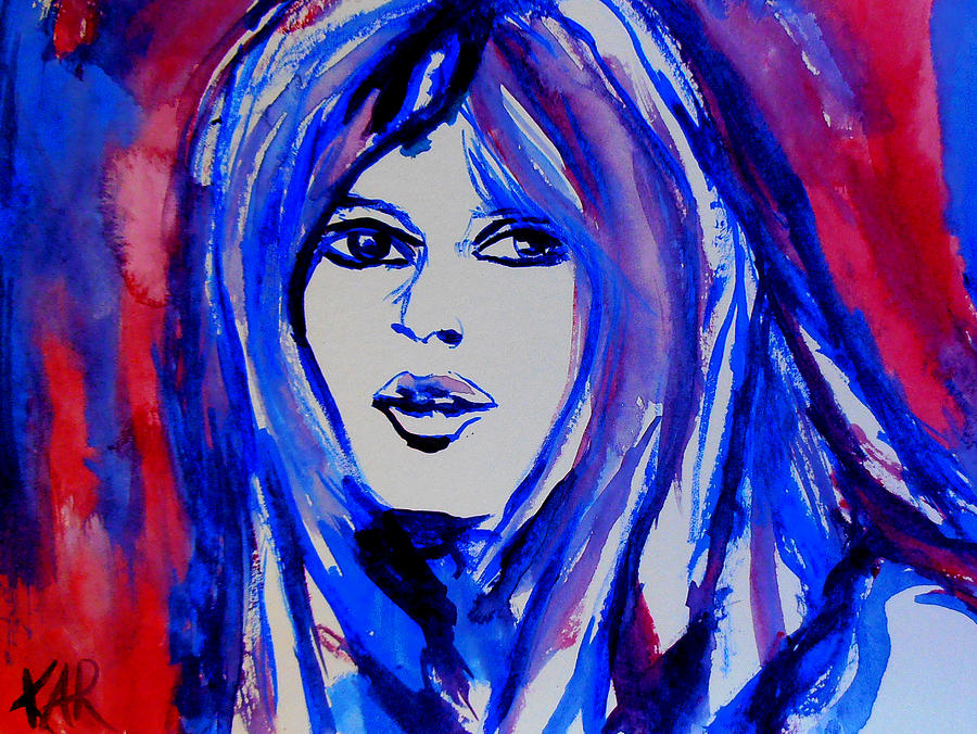 Bridget Bardot in Watercolor Painting by Art by Kar - Pixels