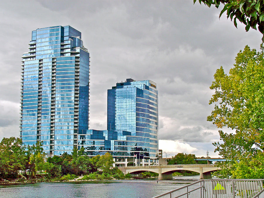 Bridgewater Place on the Grand River in Grand Rapids-Michigan Photograph by Ruth Hager