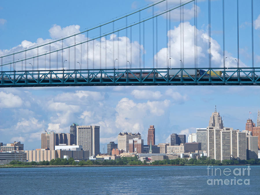 Bridging the Detroit River Photograph by Ann Horn