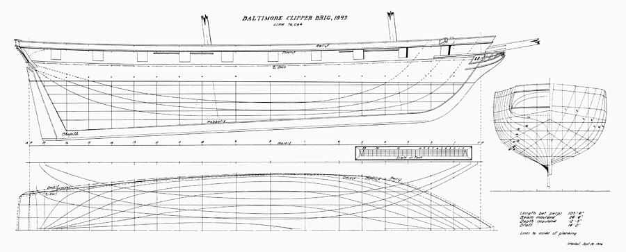 Brig Plans, 1845 Photograph by Granger - Fine Art America