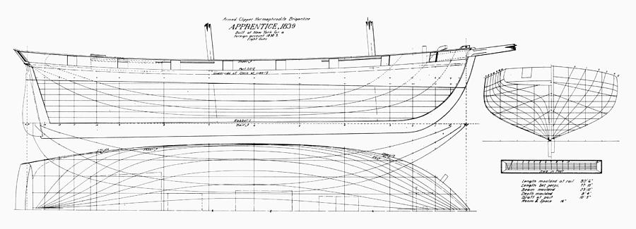 BRIGANTINE PLAN, c1839 Photograph by Granger | Fine Art America