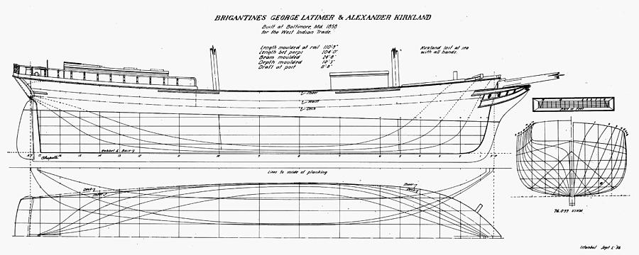 Brigantine Plans, 1858 Photograph by Granger - Fine Art America