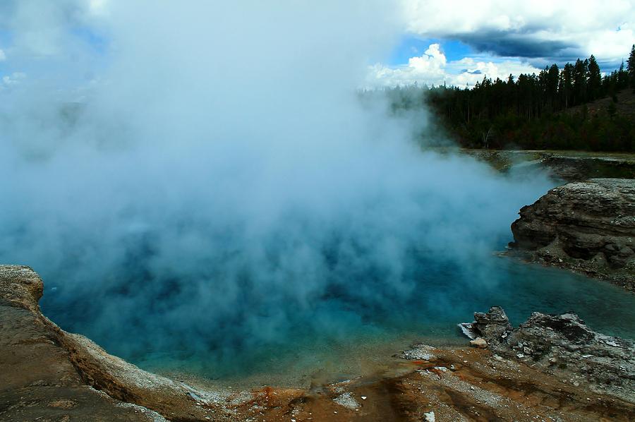 Bright Blue Hot Springs Photograph by Catie Canetti