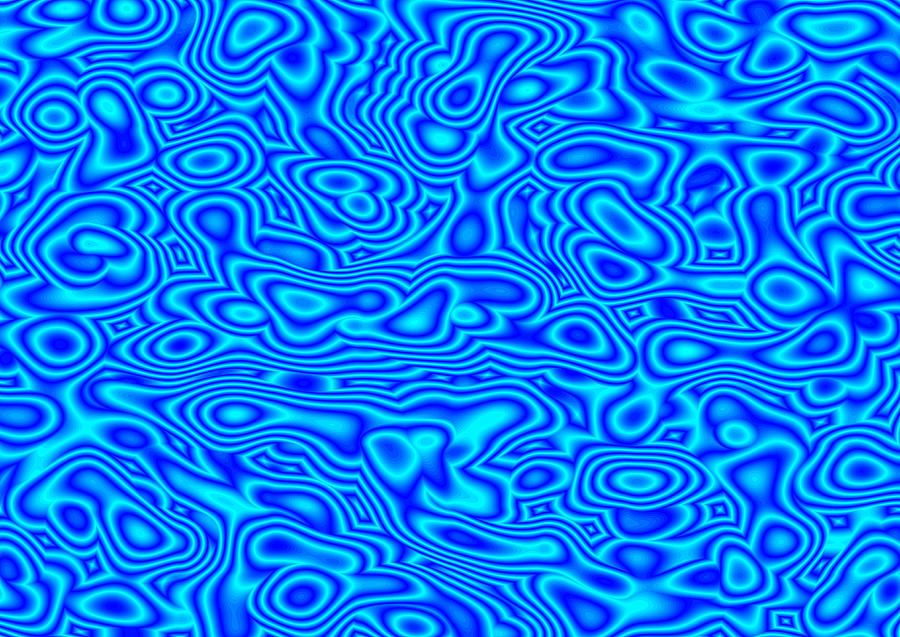 Abstract Digital Art - Bright Blue by Jeff Iverson