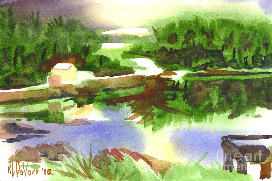 Bright Evening Dusk at Shepherd Mtn Lake Painting by Kip DeVore
